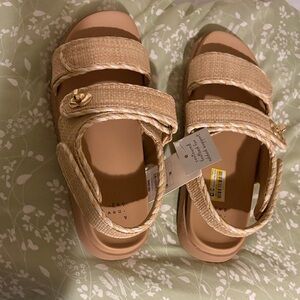 Woven Beige Platform Sandals size 9 1/2